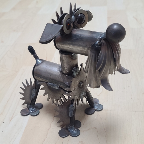 Vintage Other - Welded Yardbord Metal Dog Sculpture